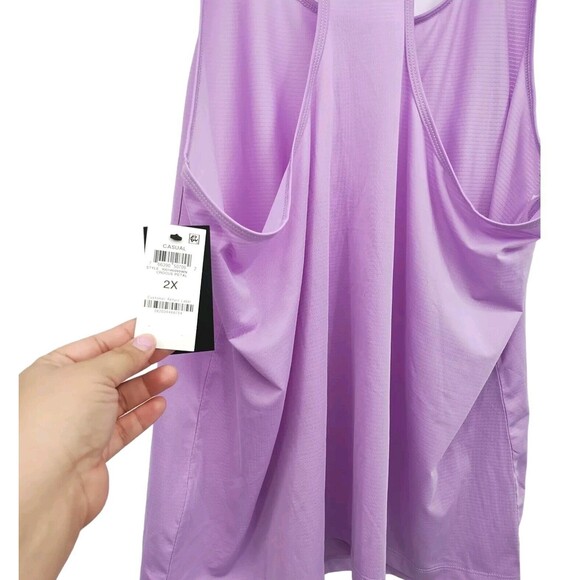 Ideology Dri Fit Running Women Tank Top Purple ACTIVEWEAR TOP Plus Size 2X - Picture 5 of 8